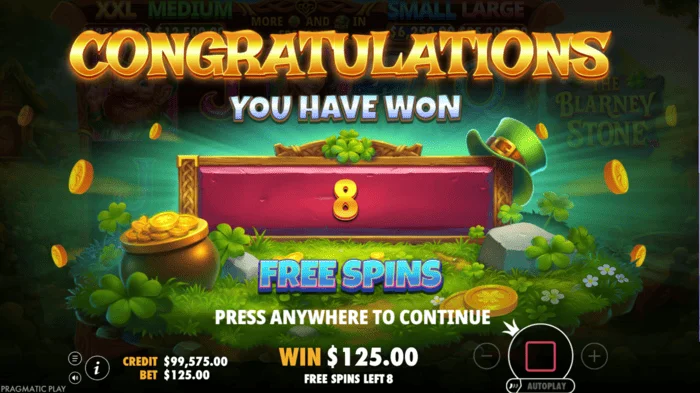 The Blarney Stone - Free Spins-runden starter